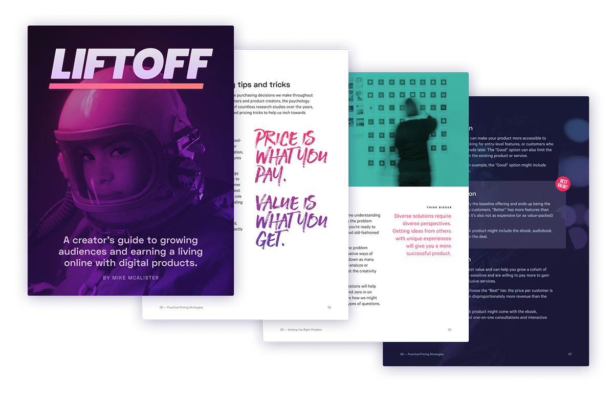 Preview of Liftoff eBook pages